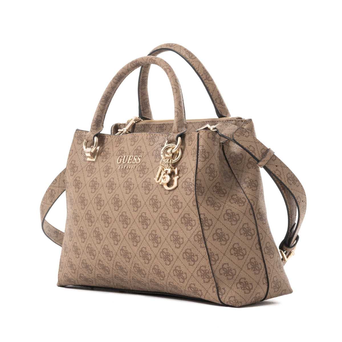 GUESS Evelune Girlfriend Satchel Bag - BEG - Beige
