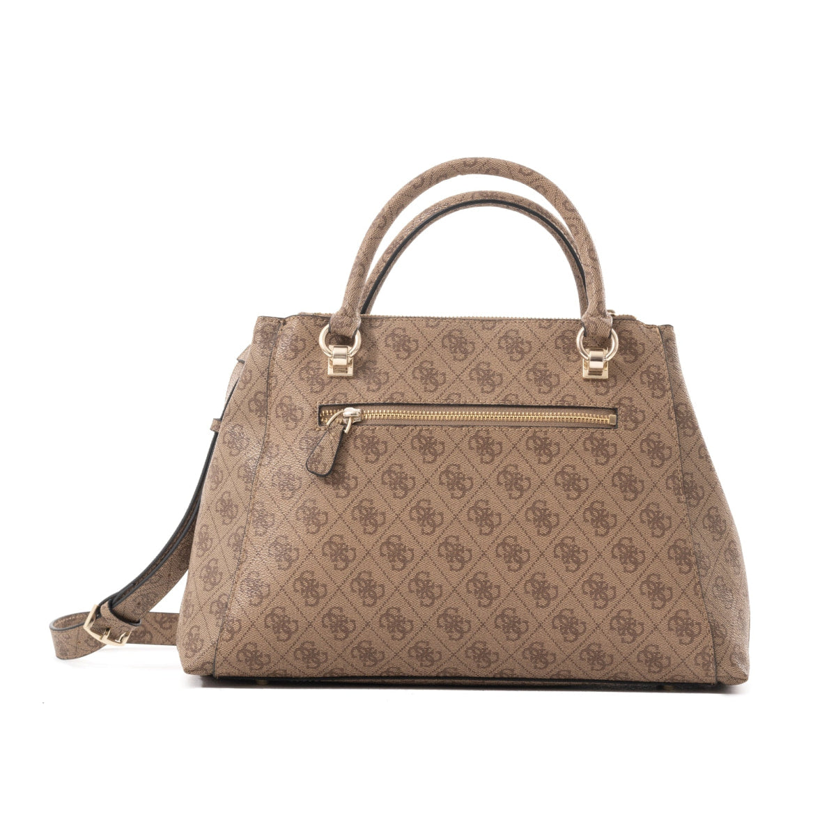GUESS Evelune Girlfriend Satchel Bag - BEG - Beige
