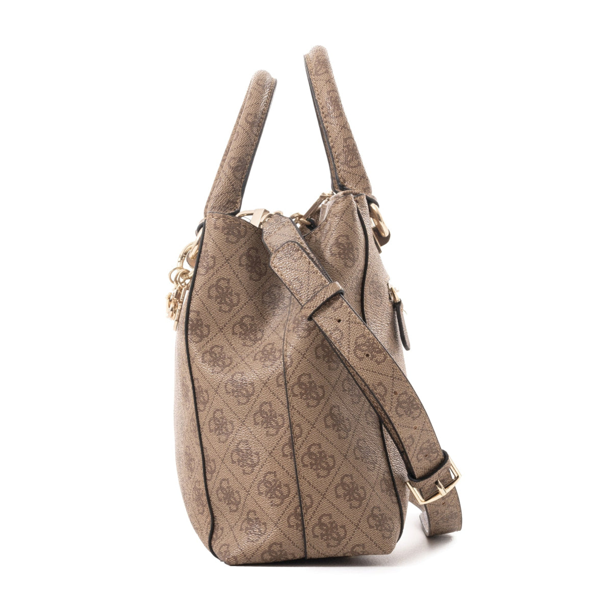 GUESS Evelune Girlfriend Satchel Bag - BEG - Beige