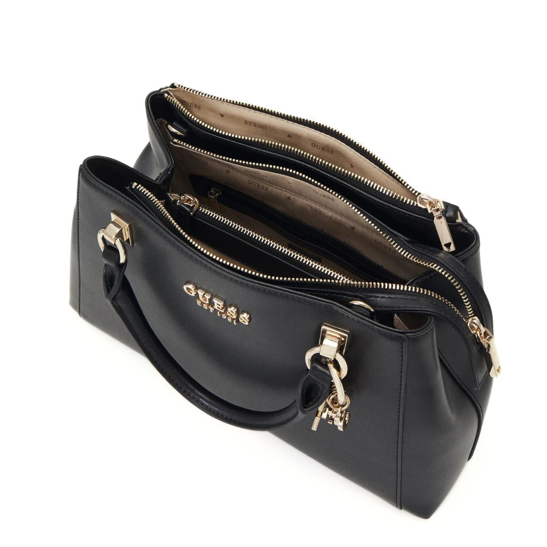 GUESS Evelune Girlfriend Satchel Bag - BLK - Black