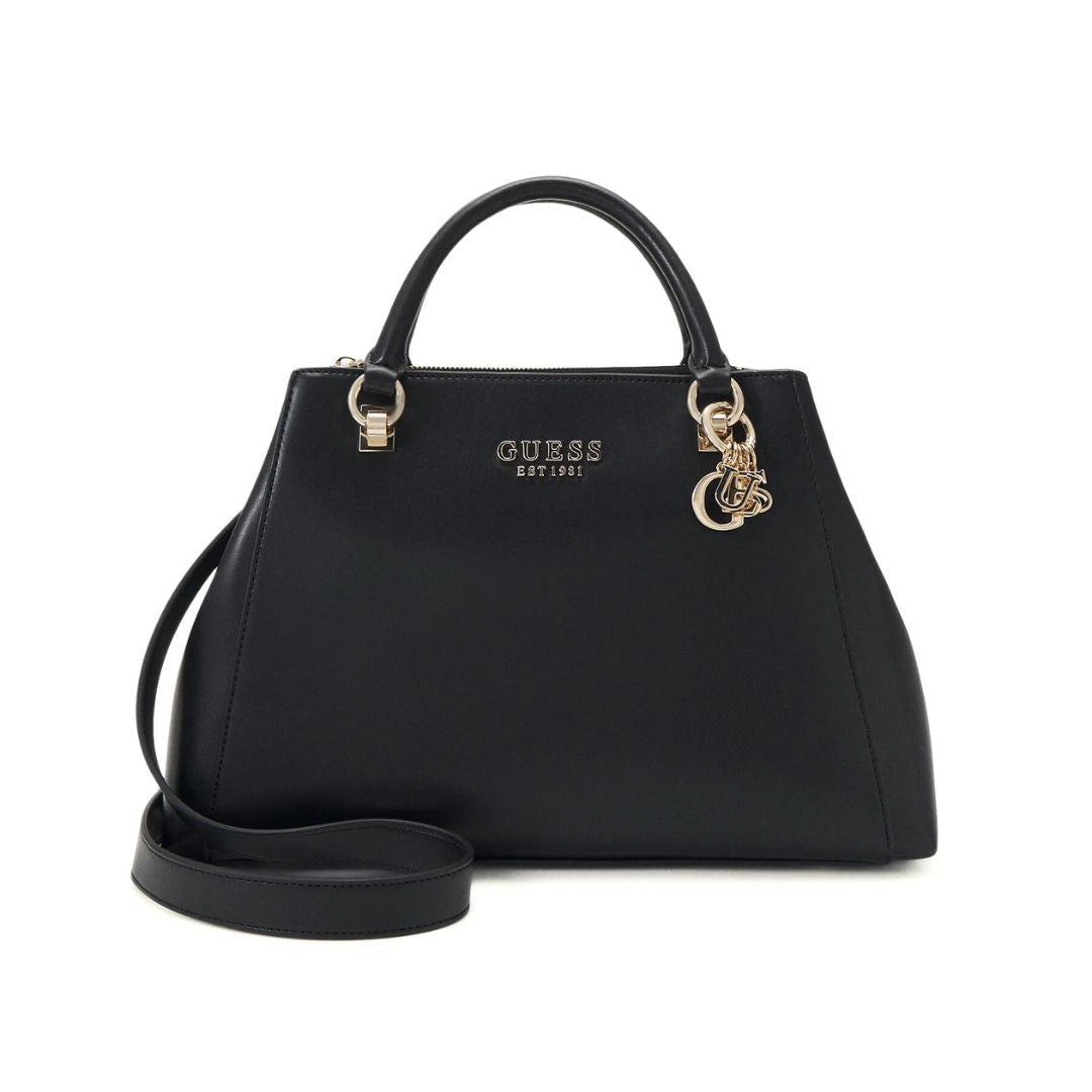 GUESS Evelune Girlfriend Satchel Bag - BLK - Black
