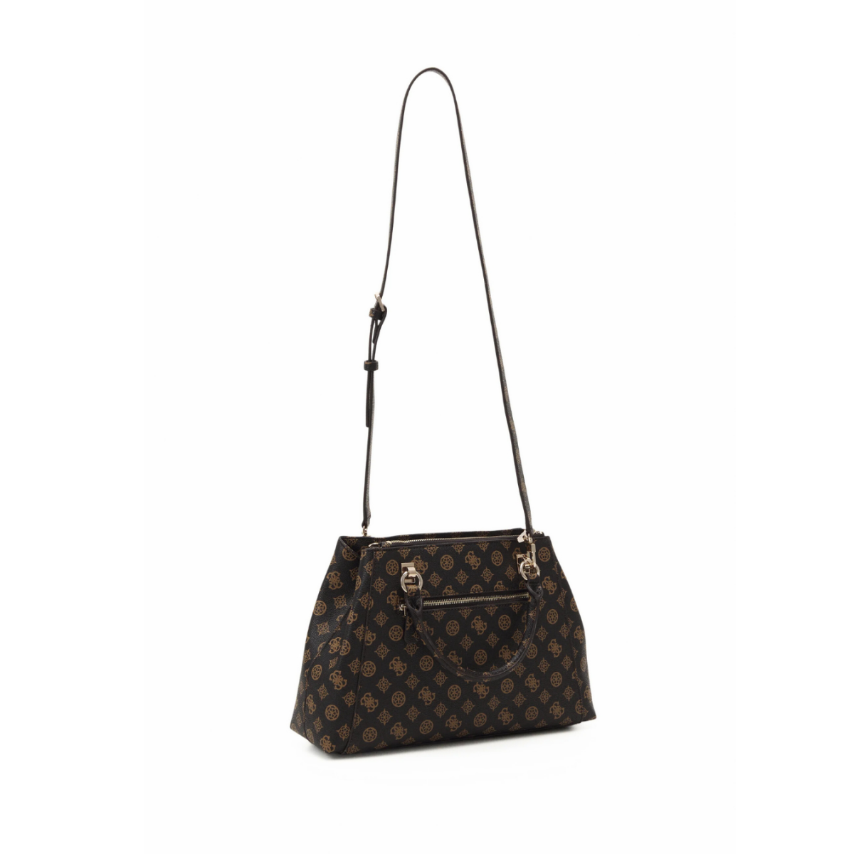 GUESS Evelune Girlfriend Satchel Bag - BRN - Brown