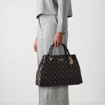 GUESS Evelune Girlfriend Satchel Bag - BRN - Brown