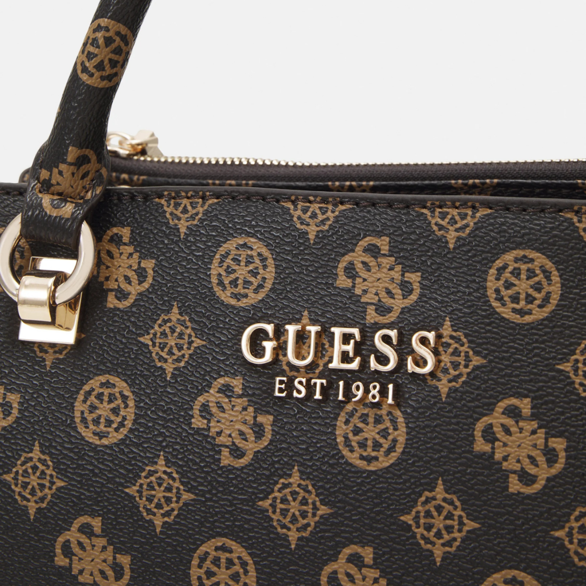 GUESS Evelune Girlfriend Satchel Bag - BRN - Brown