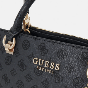 GUESS Evelune Girlfriend Satchel Bag - GRY - Black