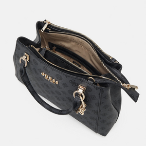 GUESS Evelune Girlfriend Satchel Bag - GRY - Black