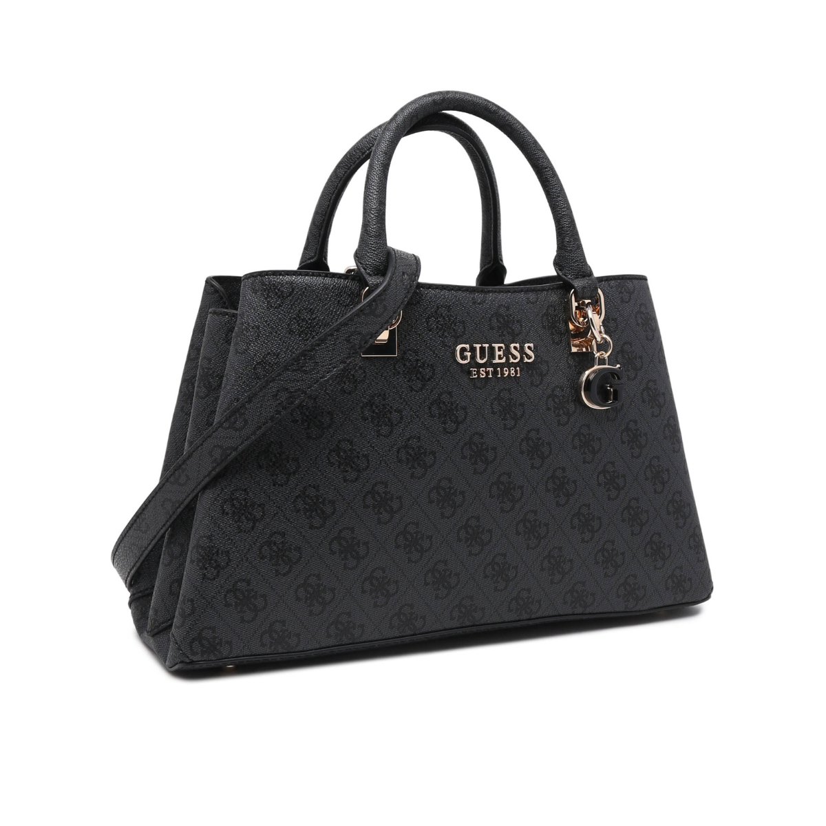 GUESS Evelune Girlfriend Satchel Bag Size Small - GRY - Gray
