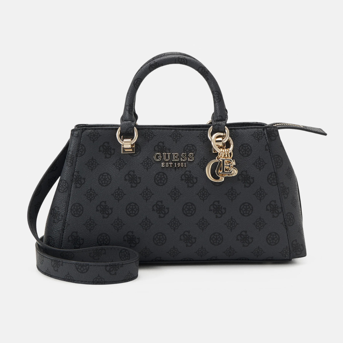 GUESS Evelune Girlfriend Satchel Bag Size Small - GRY - Gray