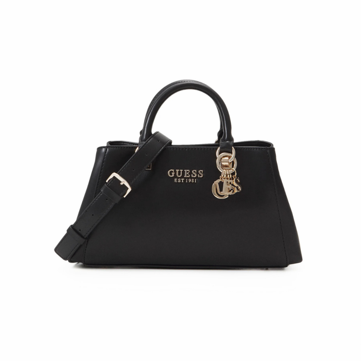 GUESS Evelune Girlfriend Satchel Handbag - BLK - Black