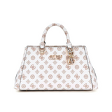 GUESS Evelune Girlfriend Satchel Handbag - WHTBRN - White/Brown