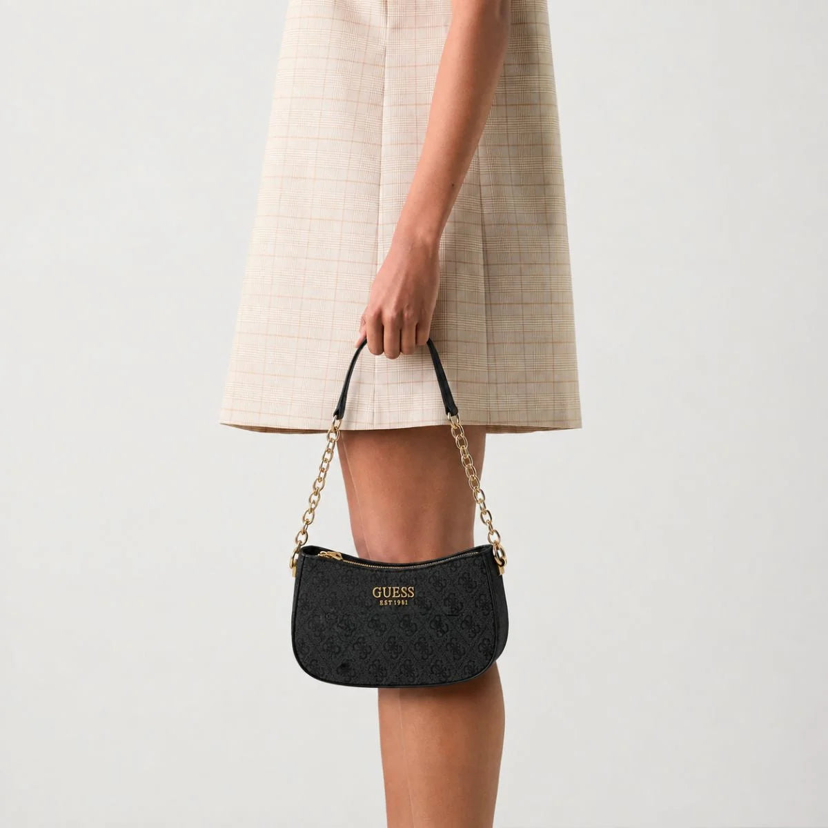 GUESS Evelune Top Zip Shoulder Bag - COL - Coal