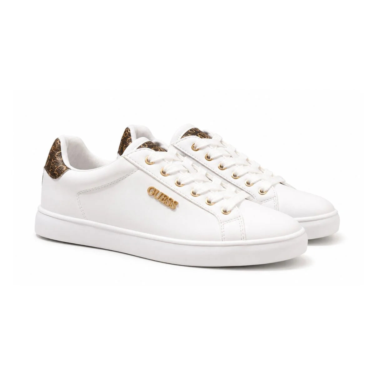 GUESS FLOJRELE12 Sneakers Women - WHTBRN - White-Brown / 35