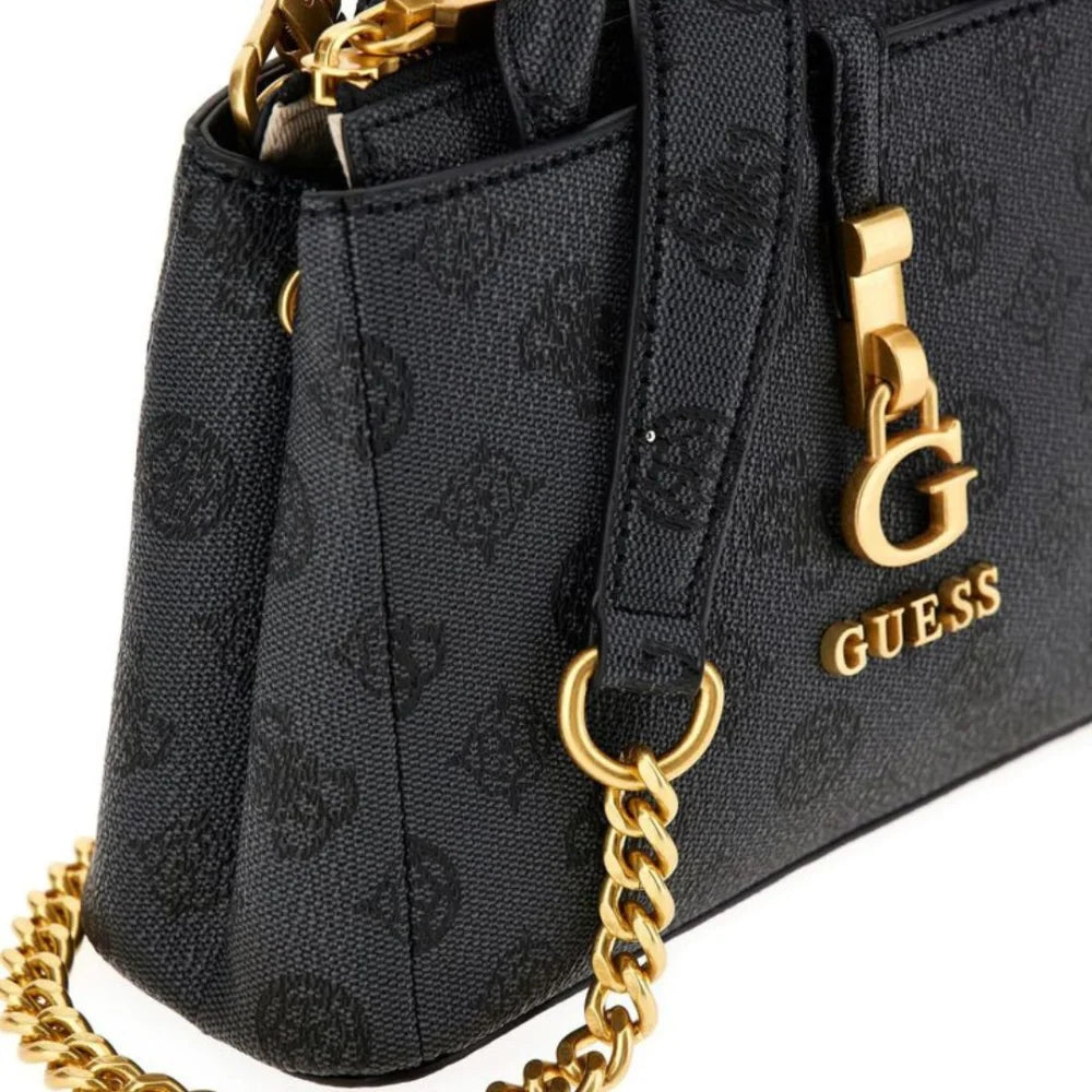 GUESS G James 4G Peony Logo Handbag - Coal