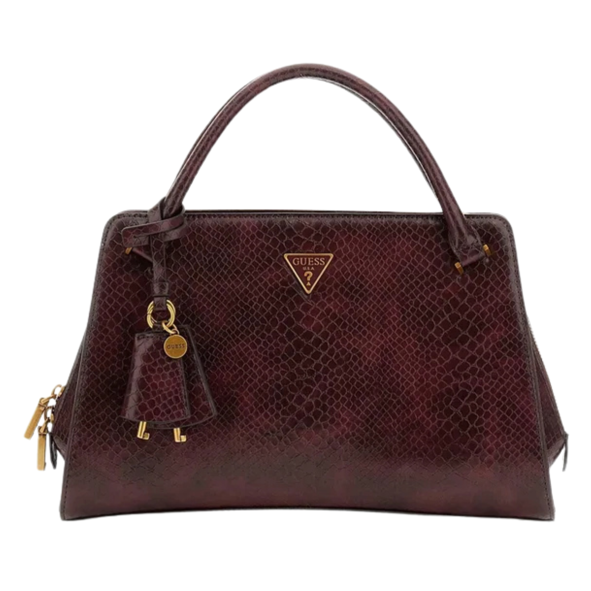 GUESS GEORGINA PYTHON-OPTIK - Handbag -BUR - Burgundy