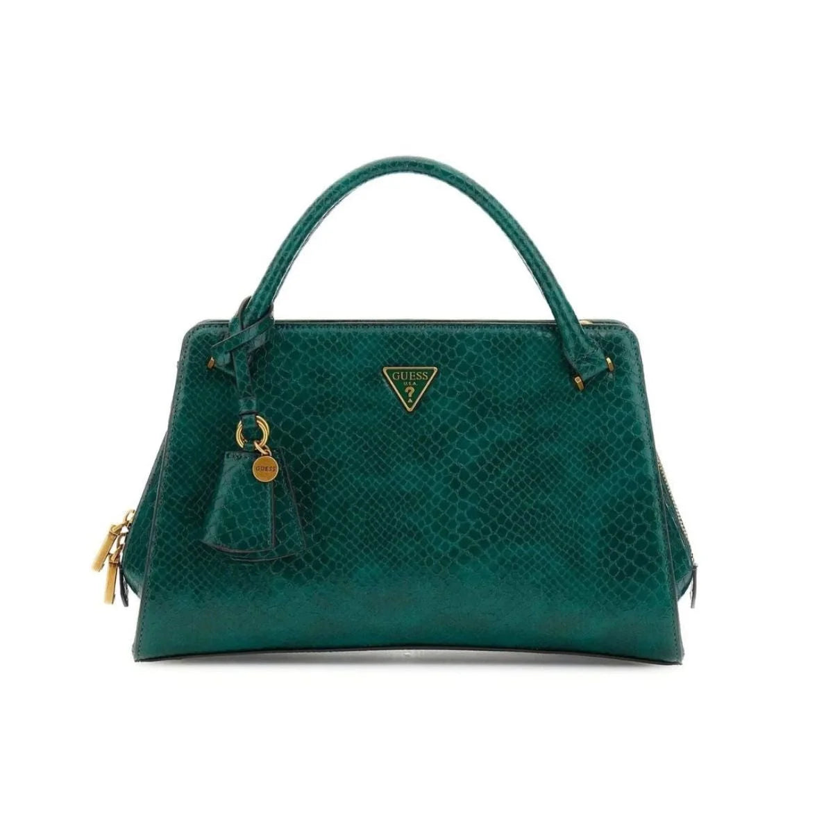 GUESS Georgina Python-Optik Handbag - GRN - Green
