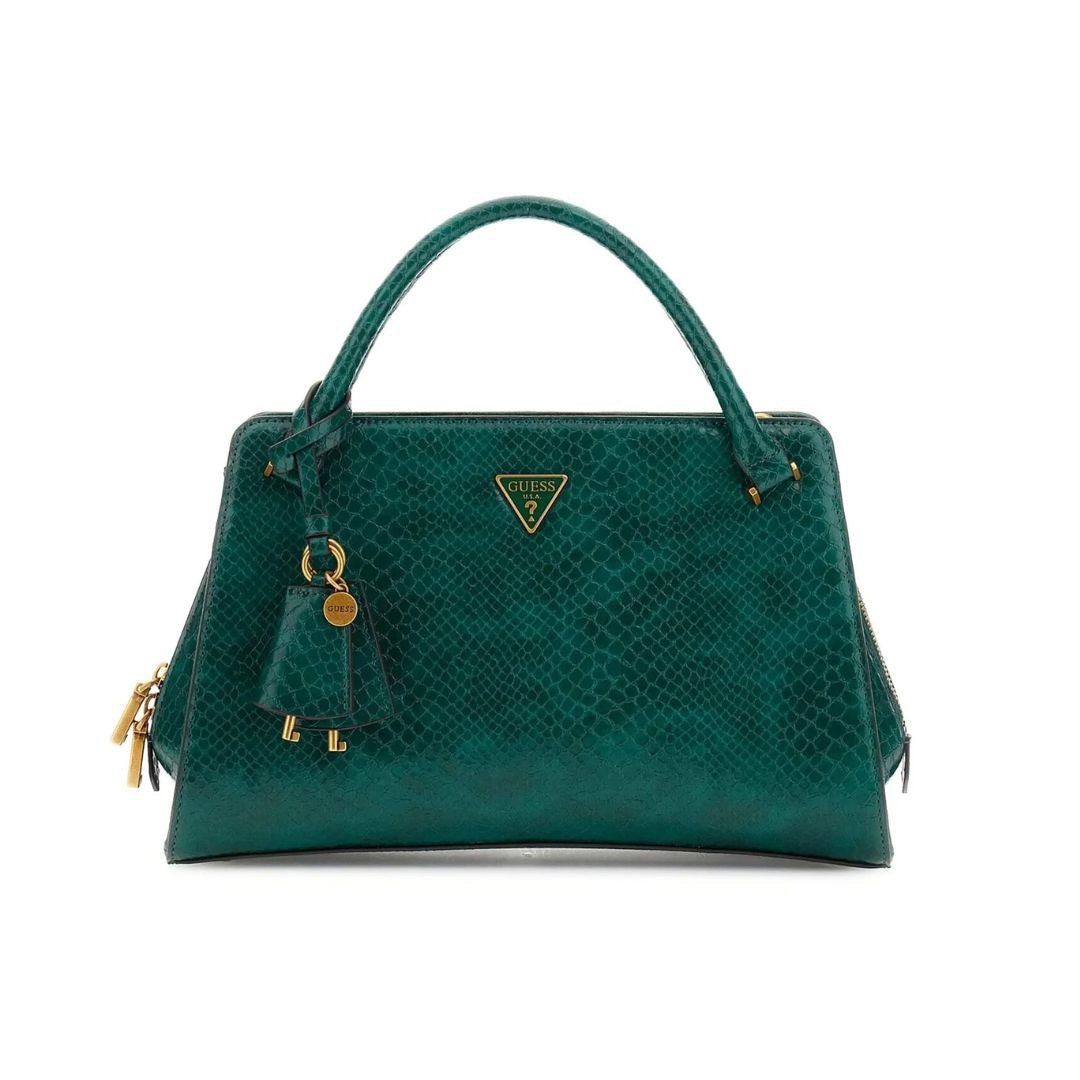 GUESS Georgina Python-Optik Handbag - GRN - Green