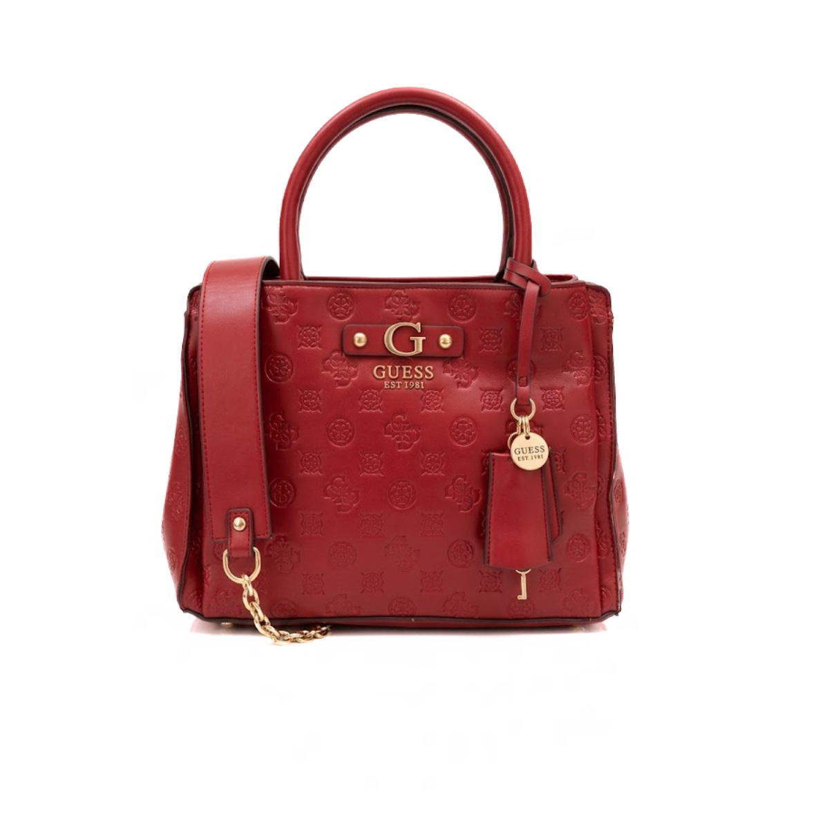 GUESS GERTY GIRLFRIEND SATCHEL Bag Handbag Women - RED - Red