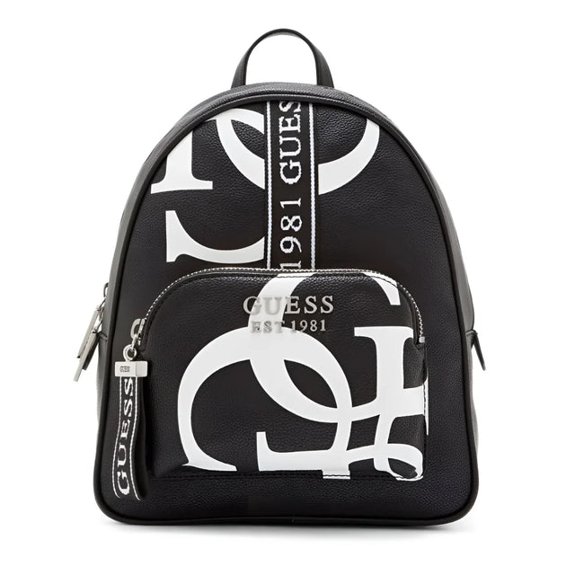 GUESS Haidee Large Printed Backpack - BLK - Black