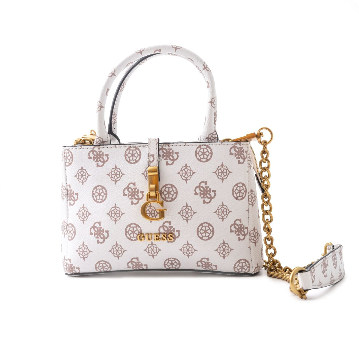 GUESS James 4G peony logo handbag - WHT - White