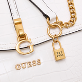 GUESS JAMES Croc Textured Convertible Crossbody Bag - OFFWHT - OFF WHITE