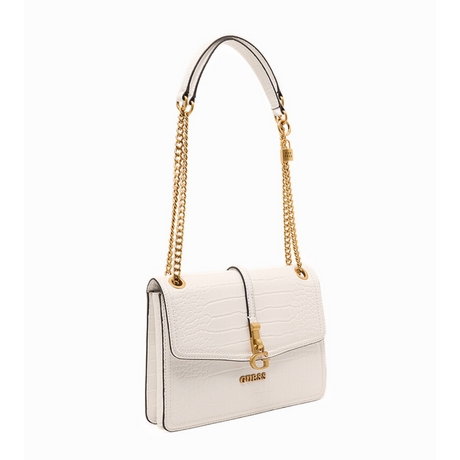 GUESS JAMES Croc Textured Convertible Crossbody Bag - OFFWHT - OFF WHITE