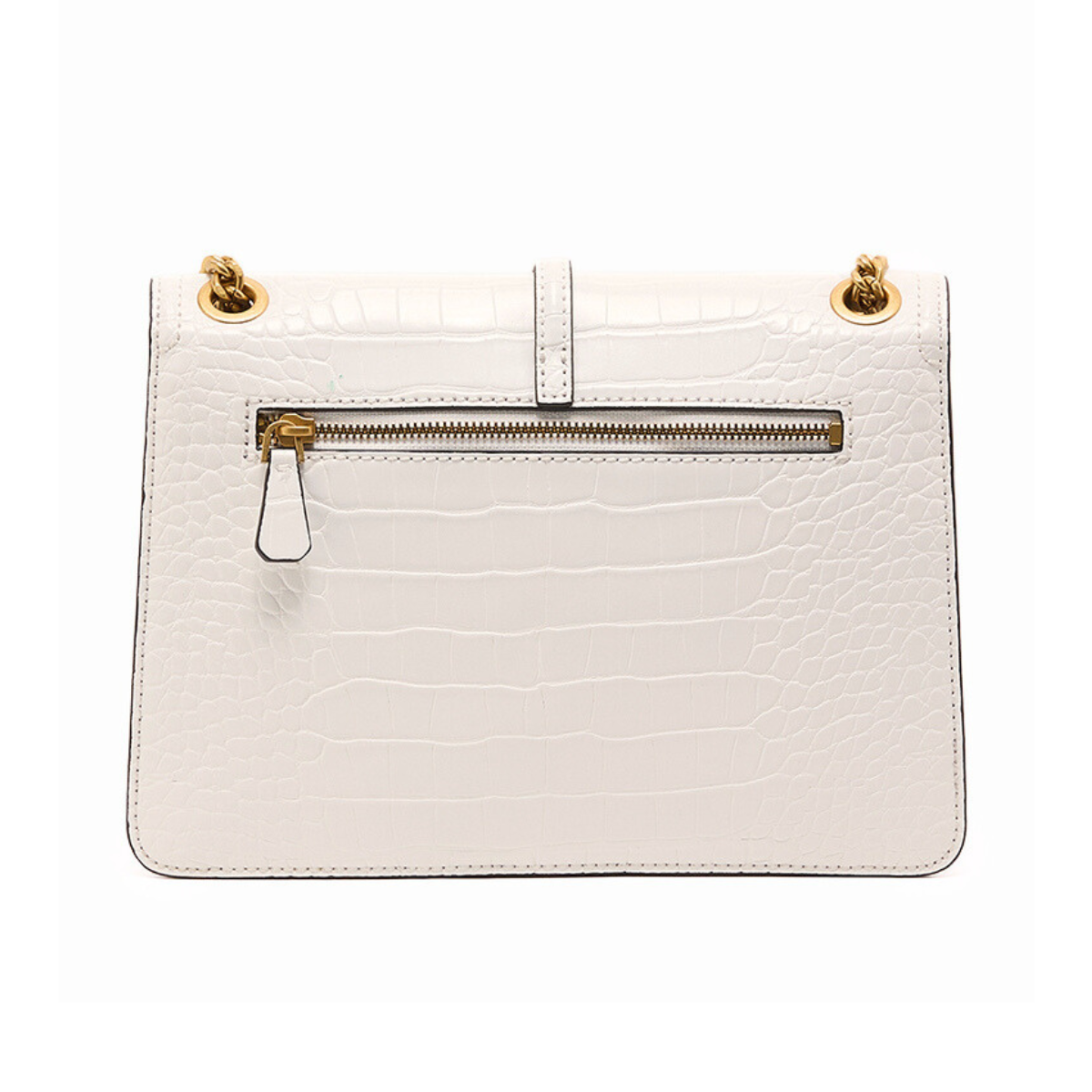 GUESS JAMES Croc Textured Convertible Crossbody Bag - OFFWHT - OFF WHITE