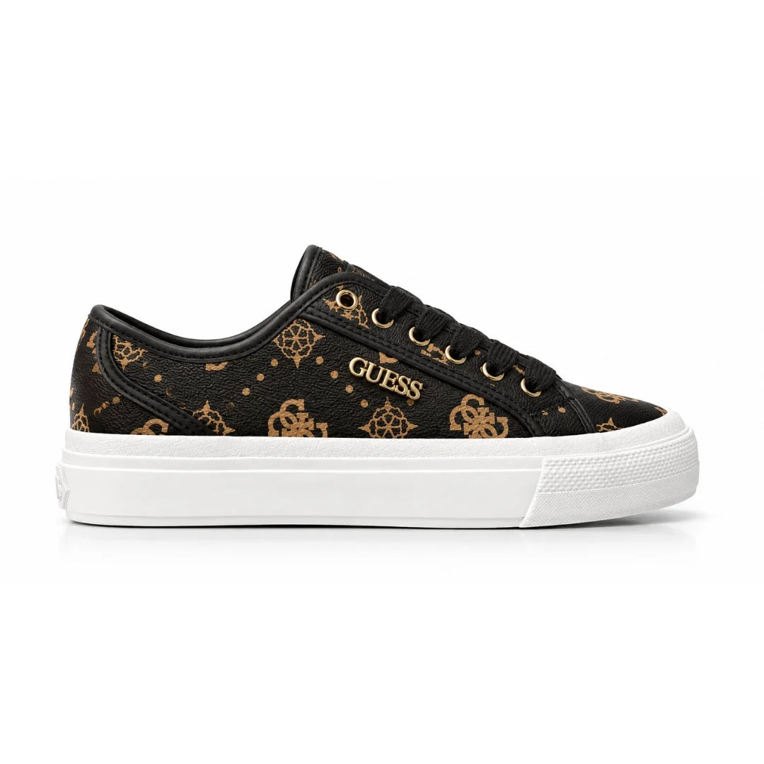 GUESS Jelexa 4G Logo Leather Sneakers Women - BLK - Black / 35
