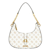 GUESS Kuba Top Zip Shoulder Bag - WHTBEG - White