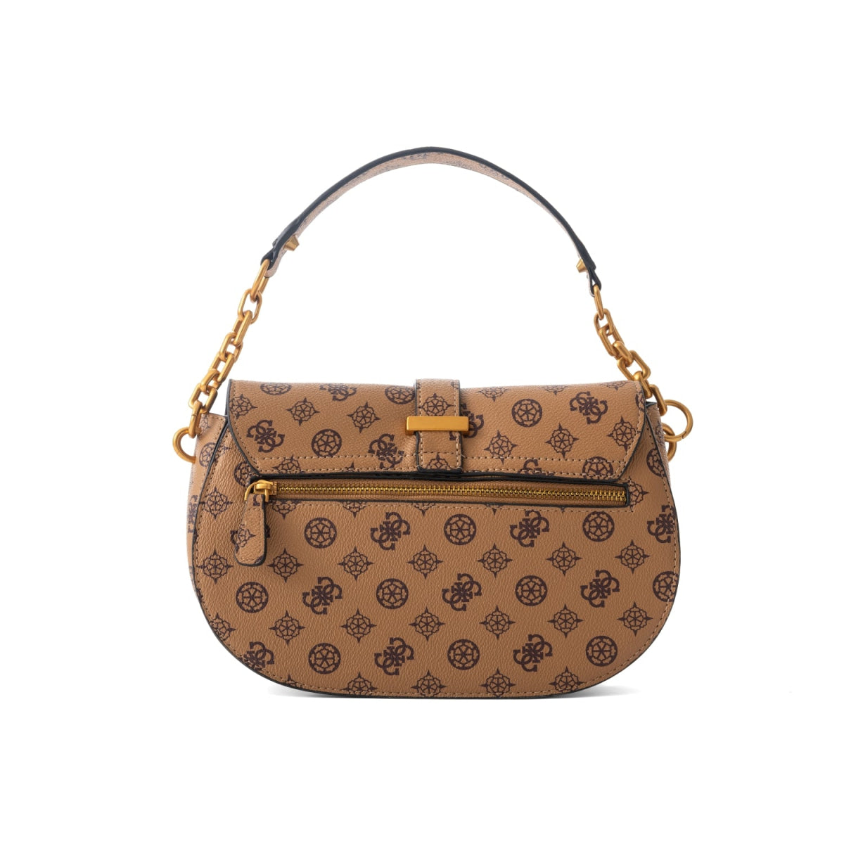 GUESS Kuba Tri Compartment Flap Shoulder Bag-TAN - Tan