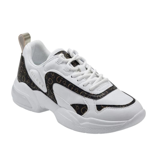 GUESS Latch Bubble Sneaker Women - WHTBLK - White/ Brown / 41 - Shoes