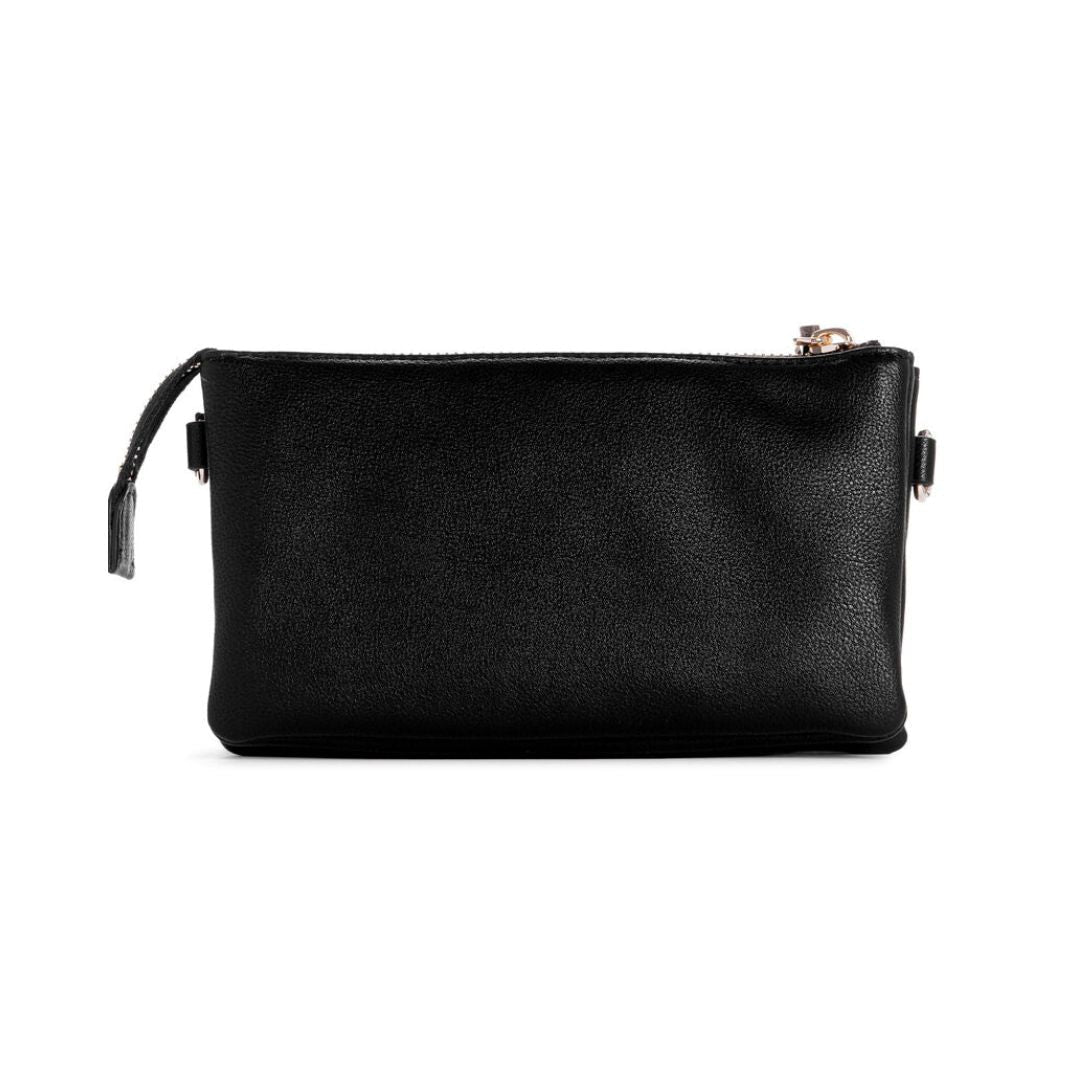 GUESS Latona Mini Tri Cprtmnt TZ Crossbody Bag - BLK - Black