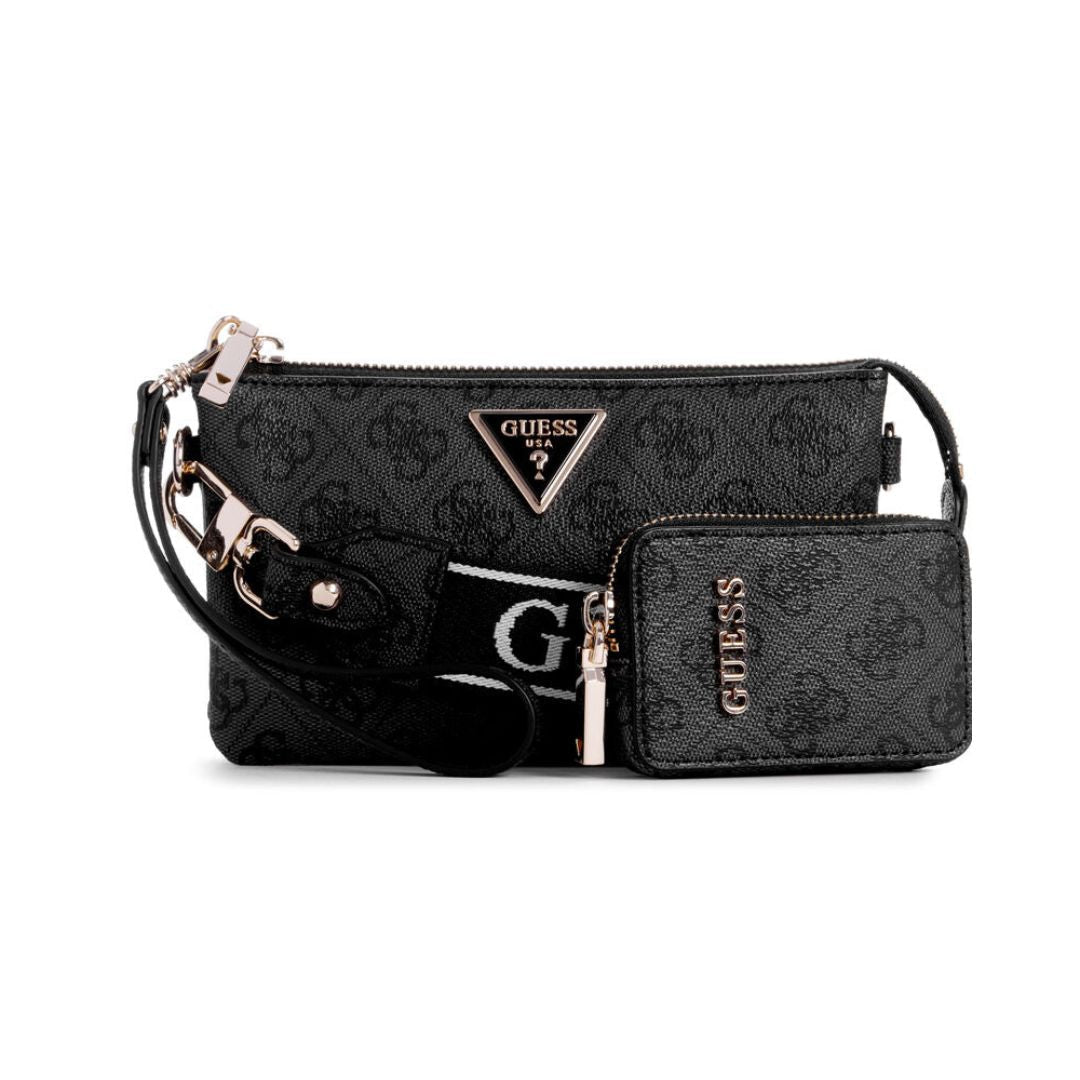 GUESS Latona Mini Tri Cprtmnt TZ Crossbody Bag - COL - Coal