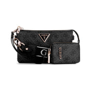 GUESS Latona Mini Tri Cprtmnt TZ Crossbody Bag - COL - Coal
