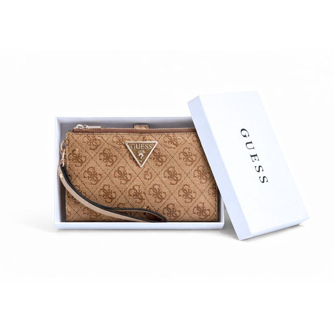 GUESS Laurel II Monogram Double Zip Organiser - BEG - Beige