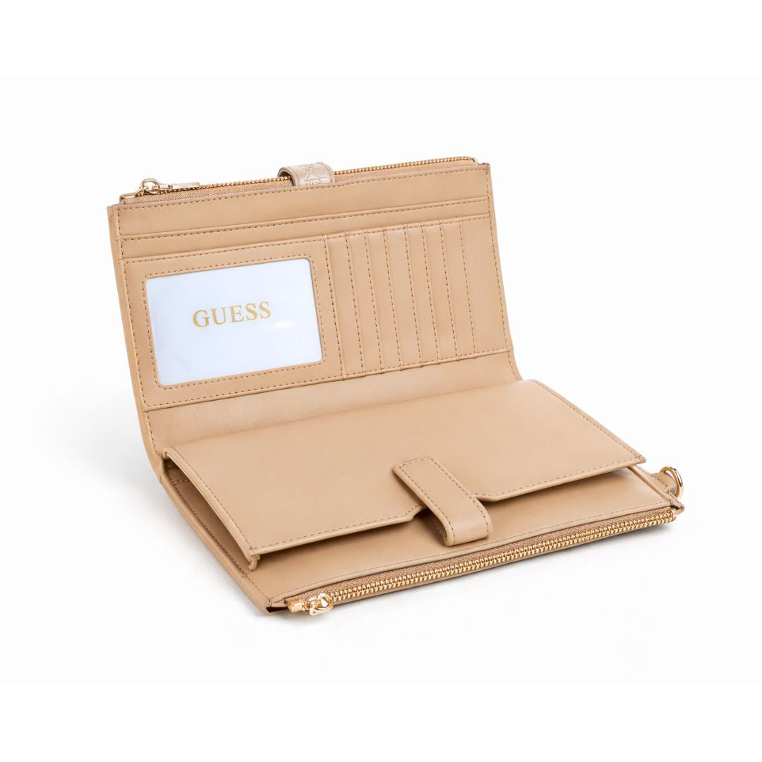 GUESS Laurel II Monogram Double Zip Organiser - BEG - Beige
