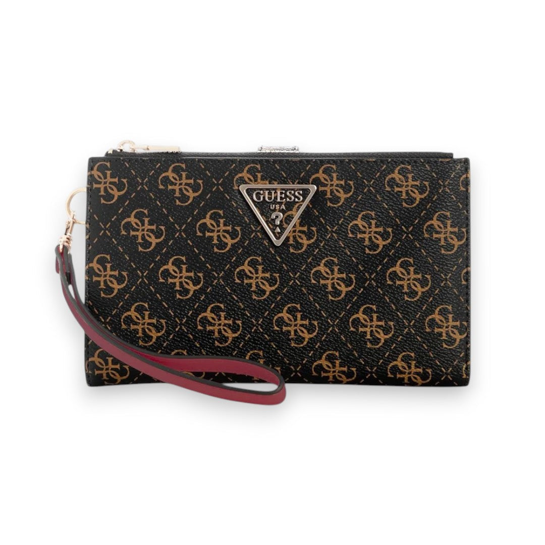 GUESS Laurel II Monogram Double Zip Organiser - BRN - Brown