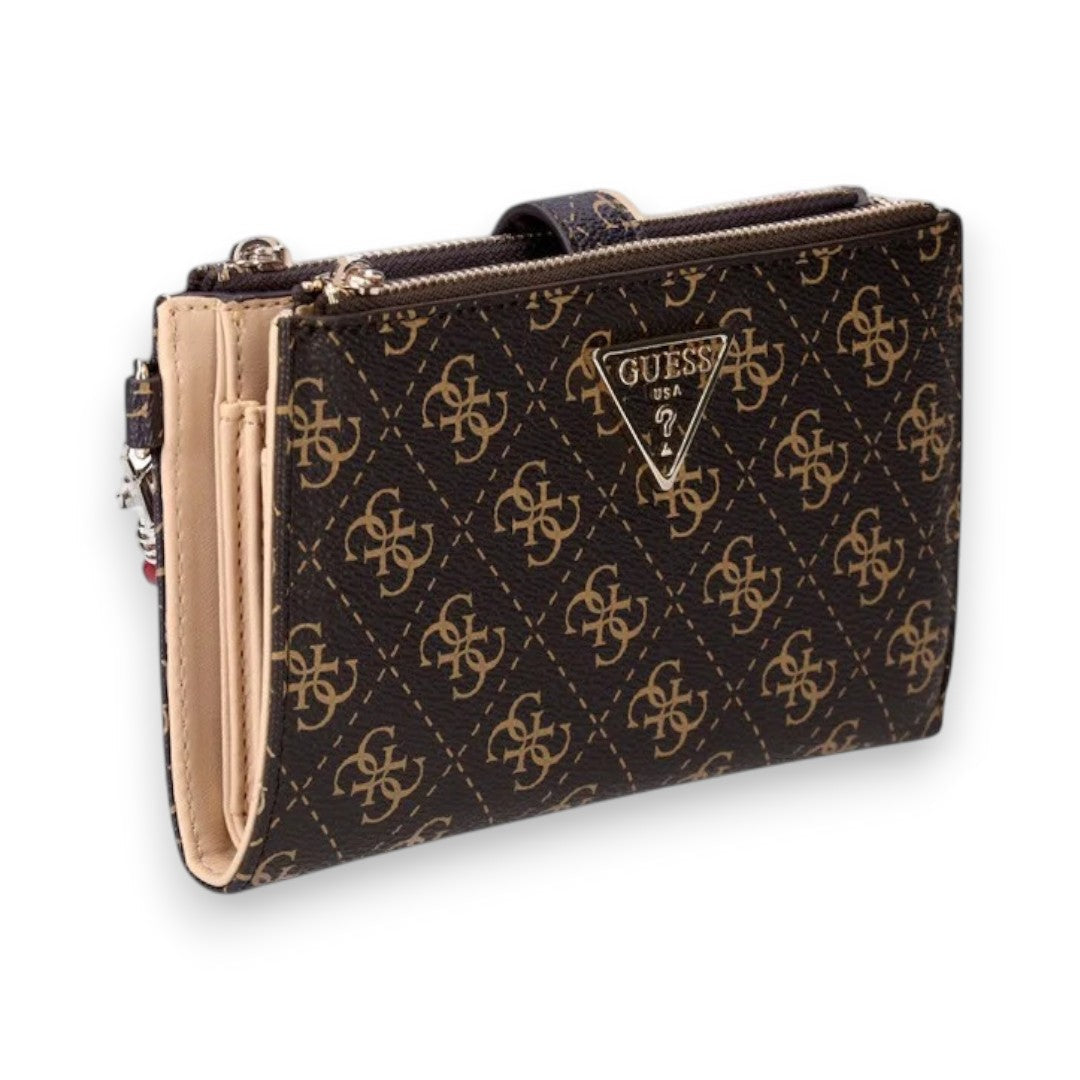 GUESS Laurel II Monogram Double Zip Organiser - BRN - Brown