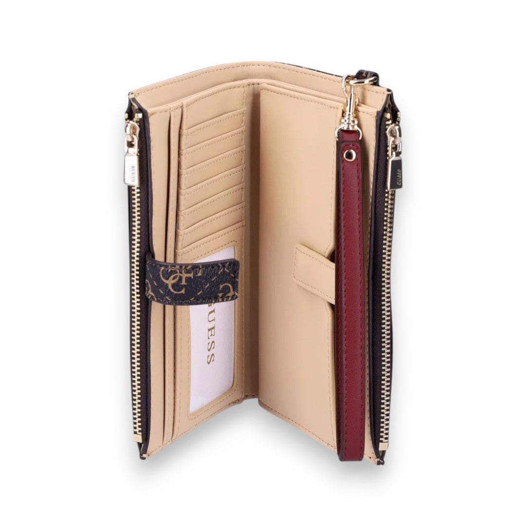 GUESS Laurel II Monogram Double Zip Organiser - BRN - Brown