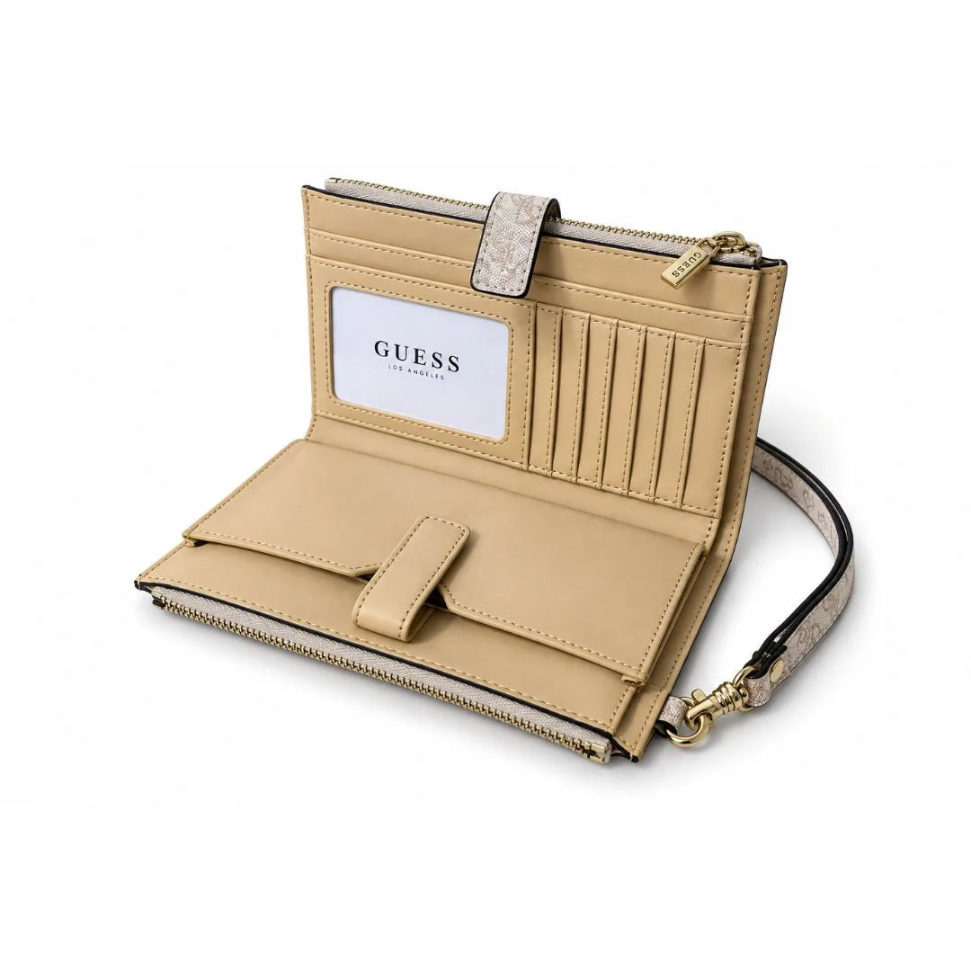 GUESS Laurel II Monogram Double Zip Organiser - TPE - Taupe