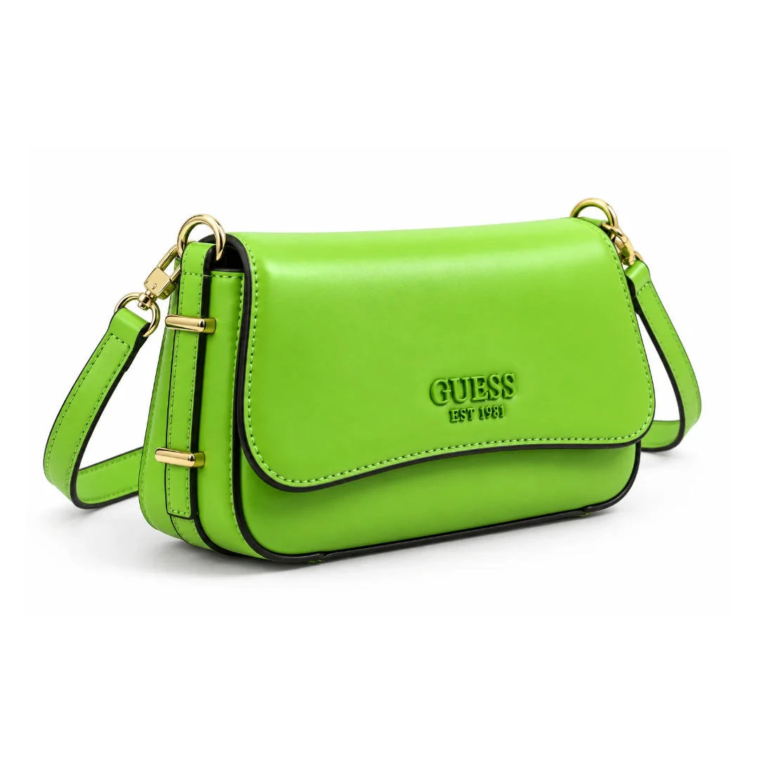 GUESS Logo Flap Crossbody Bag - GRN - Green