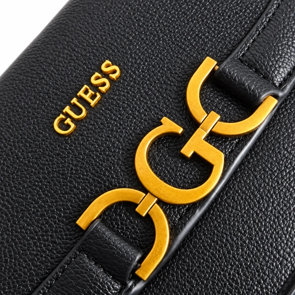 GUESS Logo Flap Shoulder Bag - BLK - Black