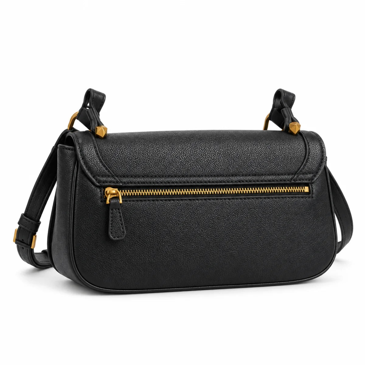 GUESS Logo Flap Shoulder Bag - BLK - Black