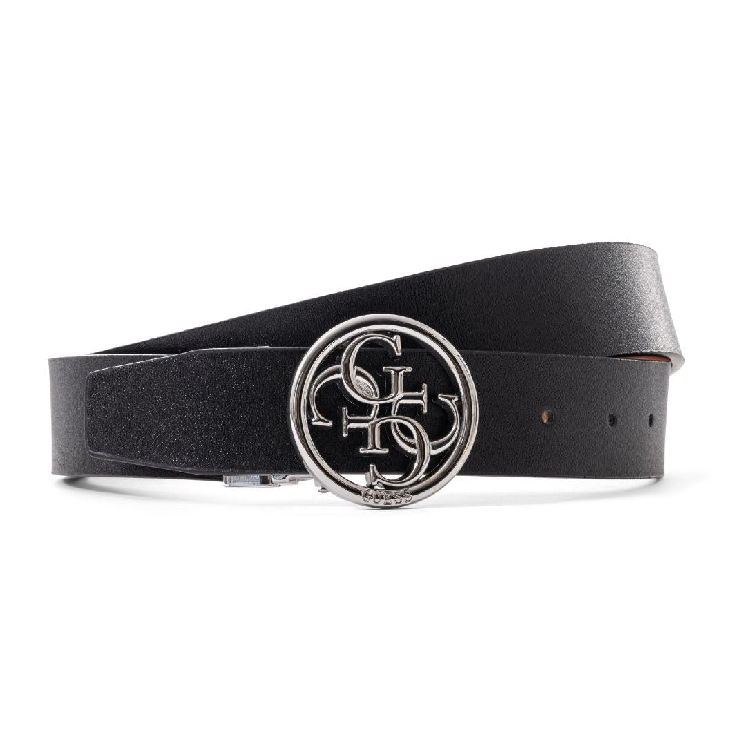 GUESS Logo Golf Belt Unisex - BLKSLV - Black / OS