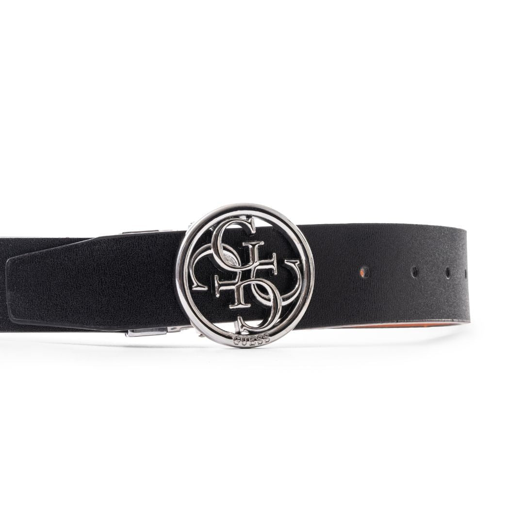 GUESS Logo Golf Belt Unisex - BLKSLV - Black / OS