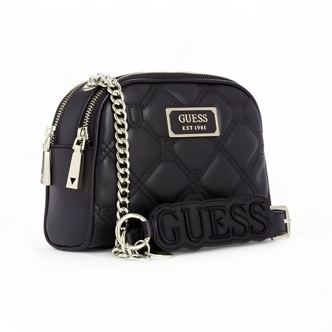 GUESS Lolli Quilted Mini Crossbody Bag - BLK - Black
