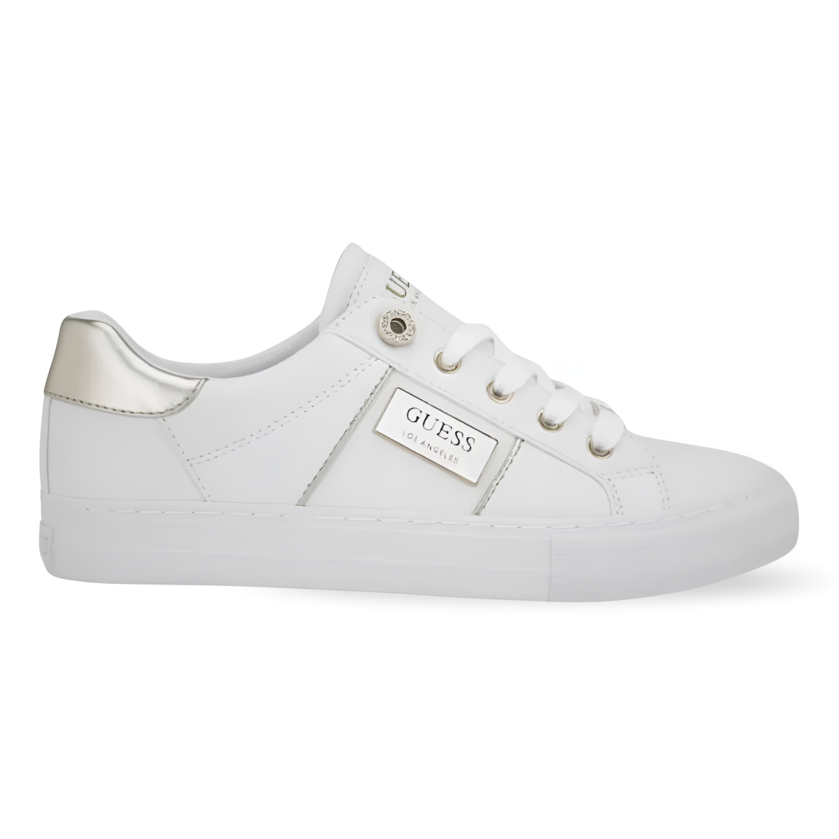 GUESS Loom Sneakers Women - WHTSLV - White/ Silver / 36.5