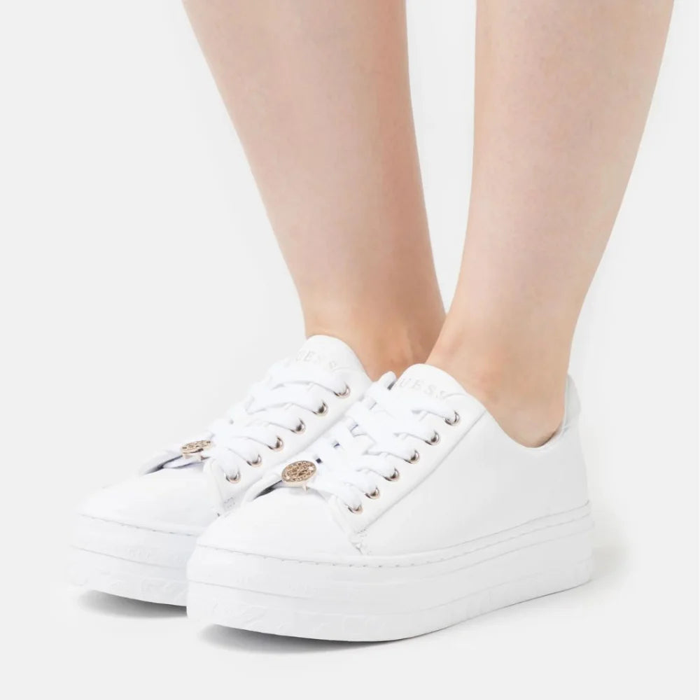 GUESS Lullu Logo Low Top Sneakers Women - WHT Shoes