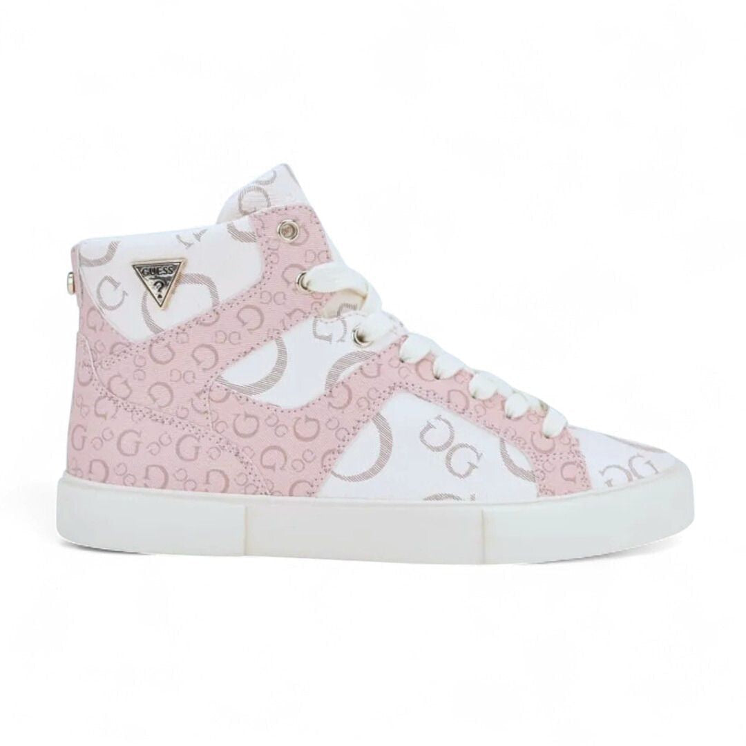 Guess Matches High-Top Sneakers Women - WHTRSE - White/ Rose / 36