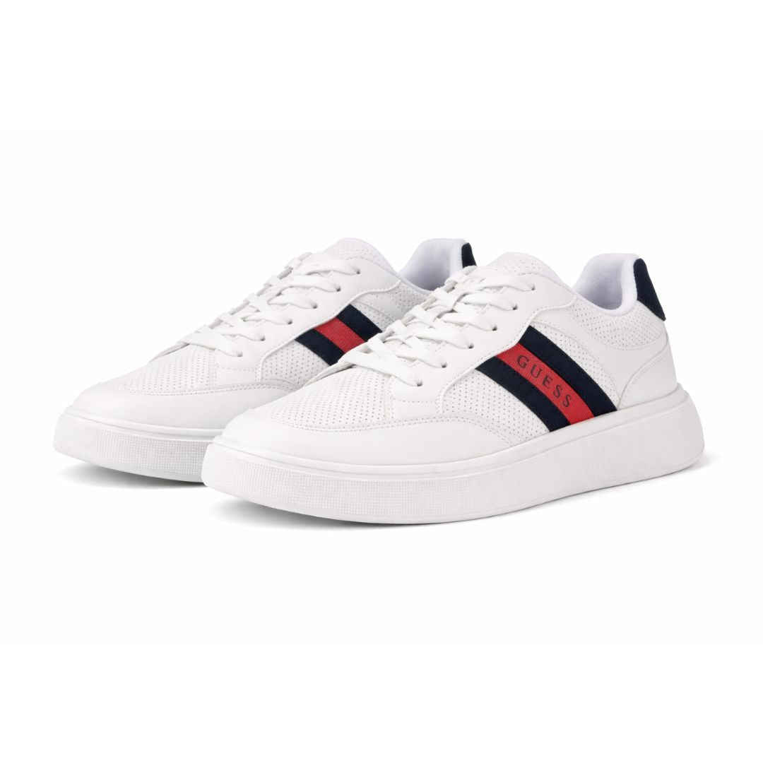 GUESS Men’s WALEN Sneaker- WHT - White / 40