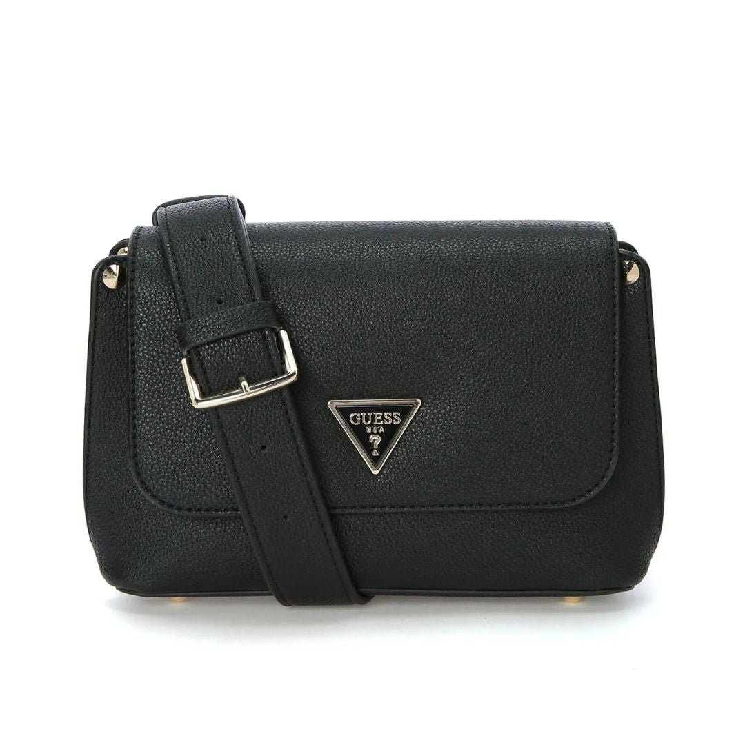 GUESS Meridian Flap Shoulder Bag - BLK - Black